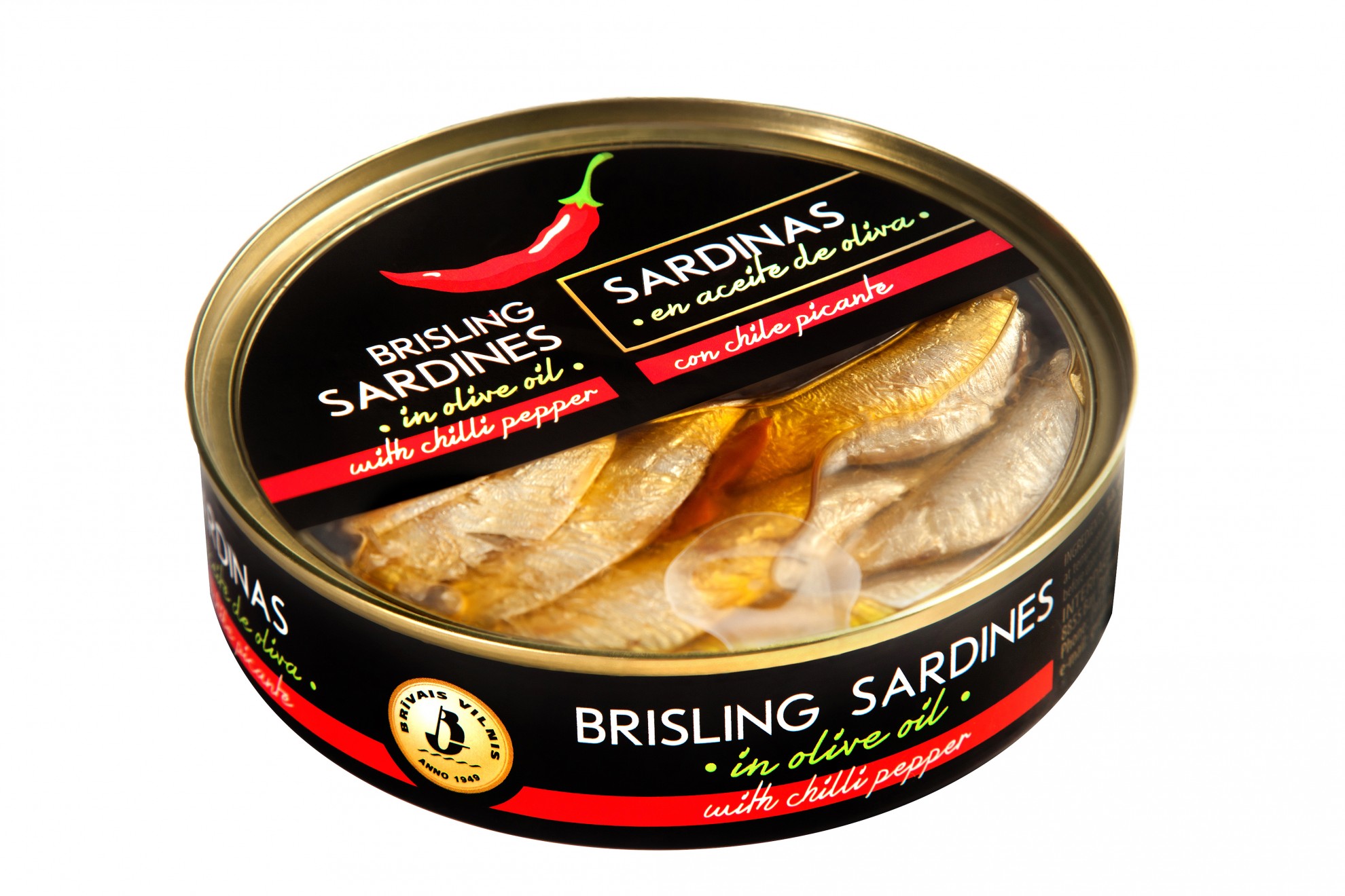 Sardine brisling in ulei de masline cu chilli