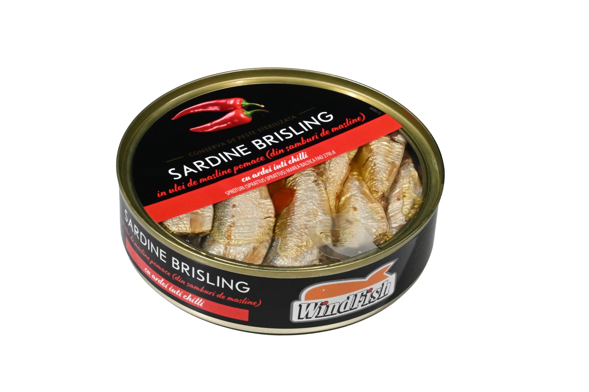 Sardine brisling în ulei de măsline cu chilli 160g