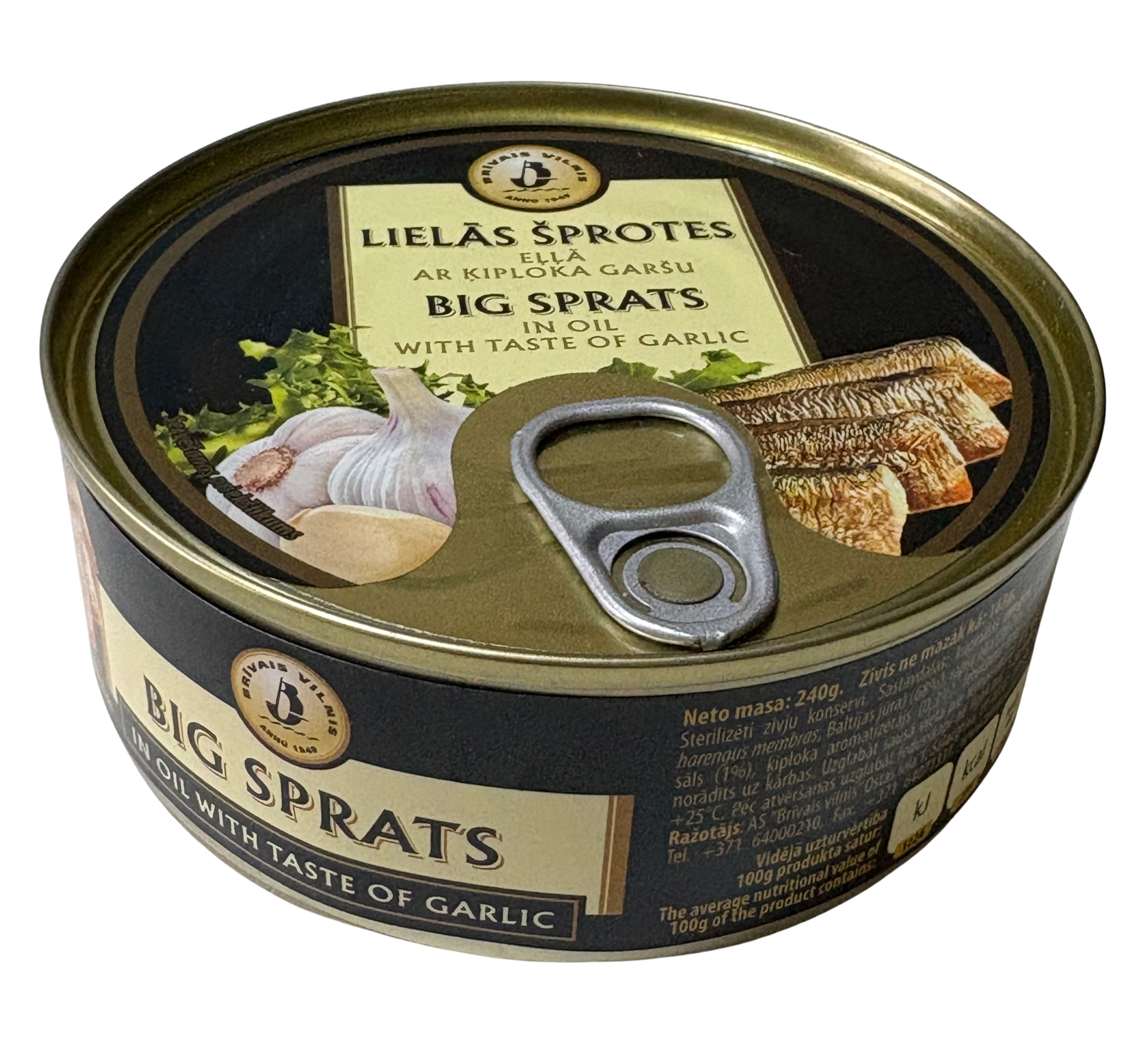 Sprot afumat in ulei cu usturoi (eo)