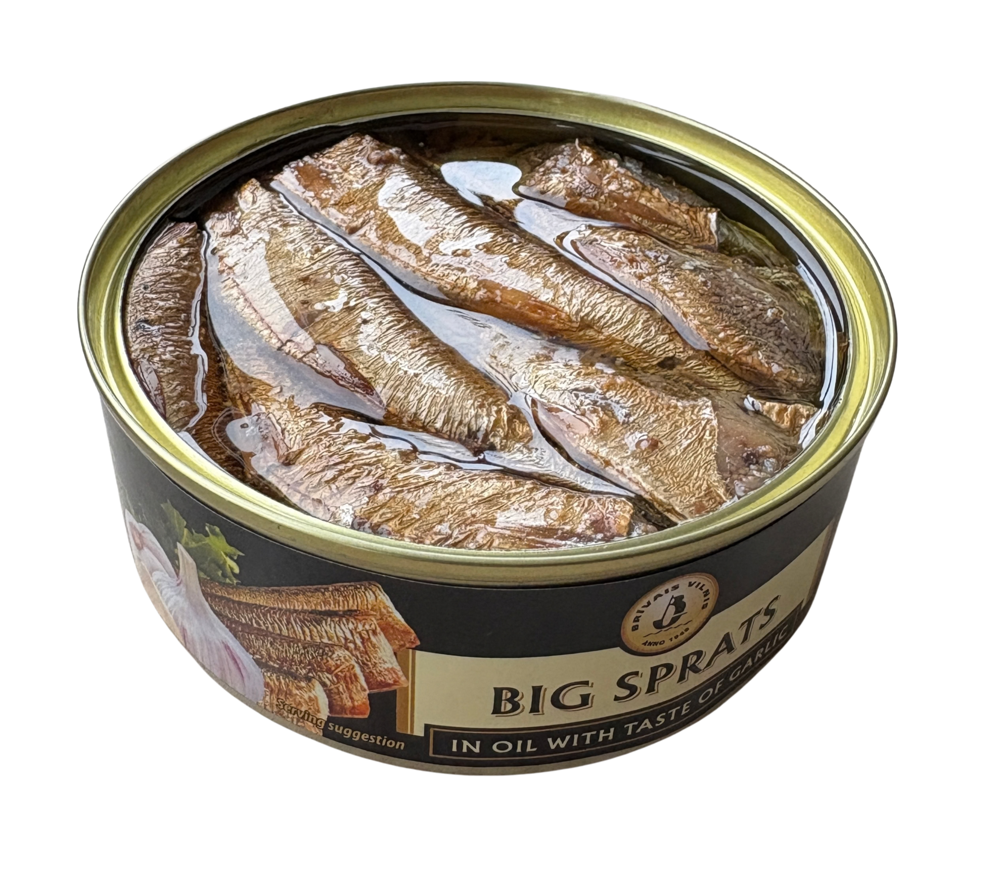 Sprot afumat in ulei cu usturoi (eo)