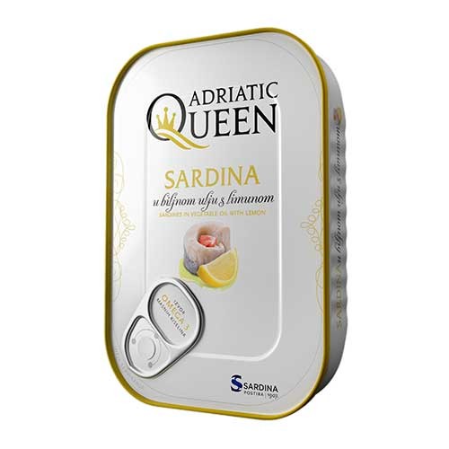 Sardine în ulei vegetal cu lămâie 105g
