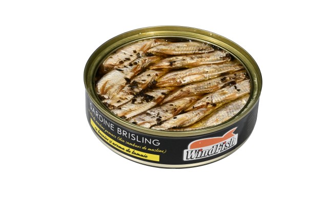 Sardine brisling în ulei de măsline cu lămâie și busuioc 160g
